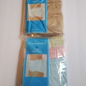 Adult Women's Sears Fundamentals Nylon Briefs - Blue, Pink, Tan- 6 Pairs Total